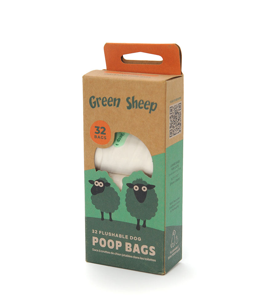 Flushable Poop Bags (Unscented) - 32 Bags