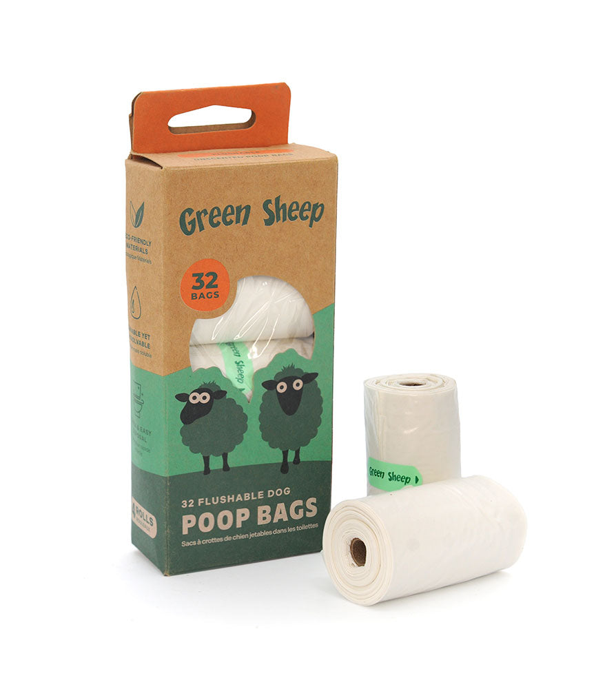 Flushable Poop Bags (Unscented) - 32 Bags