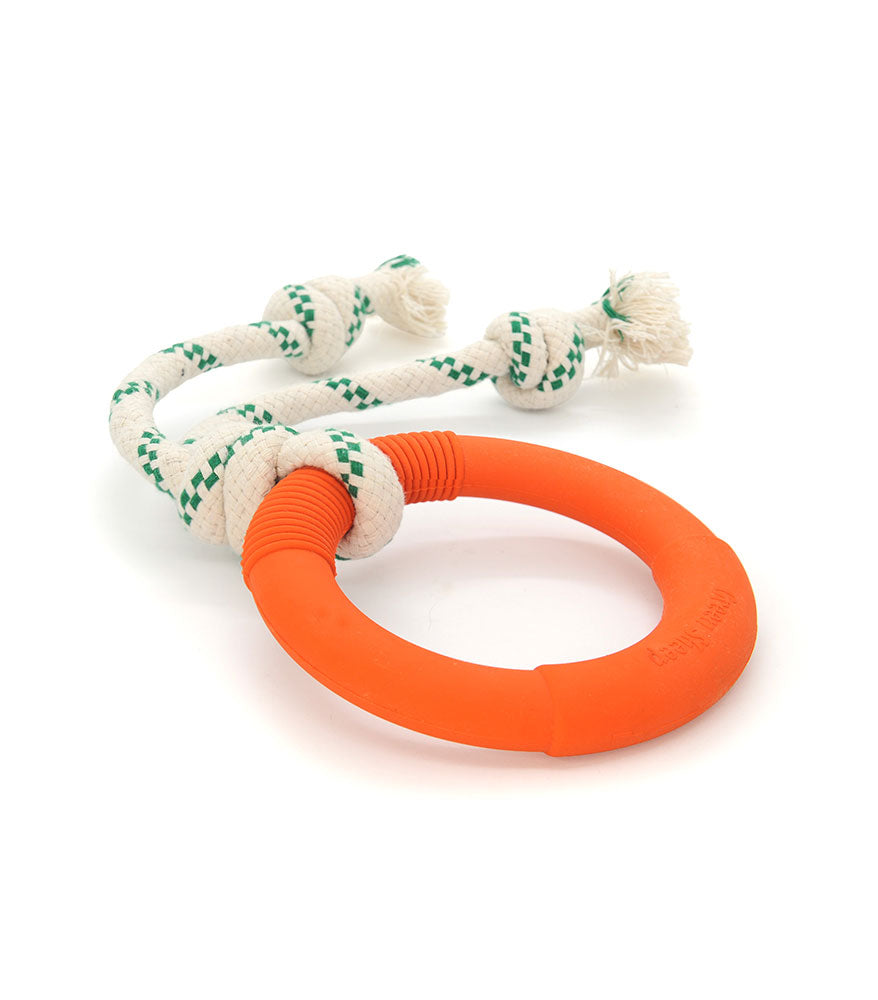 Natural Rubber Hoop With Rope Toy