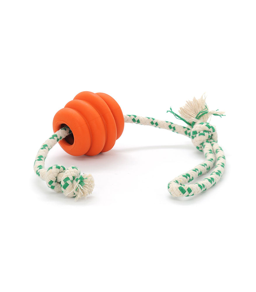 Natural Rubber Ball With Rope Toy