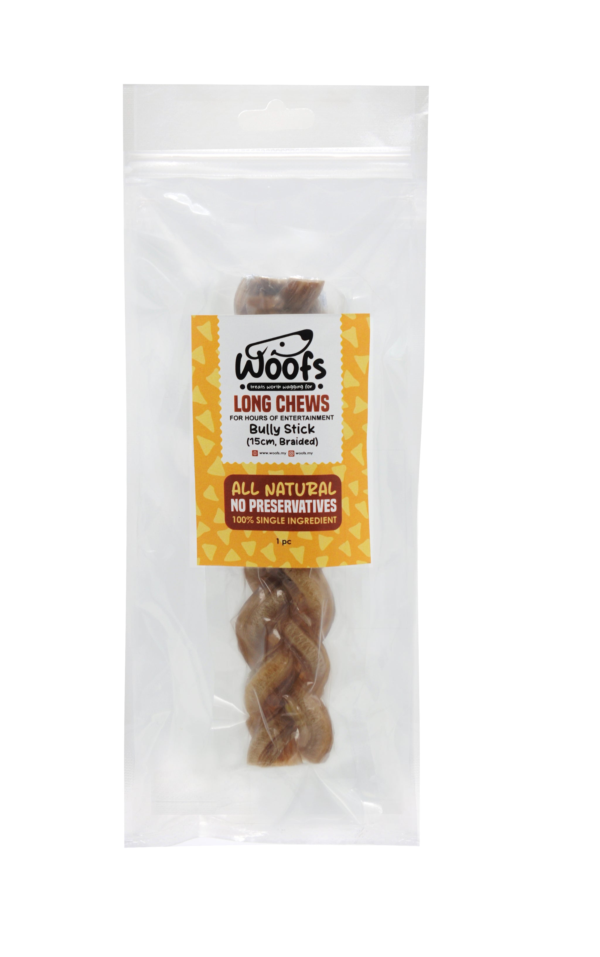 Bully Stick 15cm - Braided