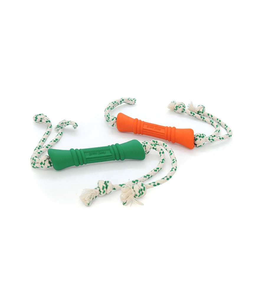 Natural Rubber Bone With Rope Toy