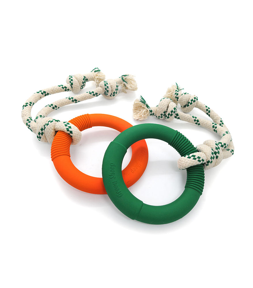 Natural Rubber Hoop With Rope Toy
